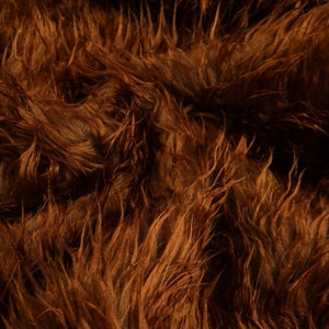 Tessuto peloso peluche pelliccia pelo lungo pelliccia sintetica marrone chiaro da 0,5 m (20,00/metro)
