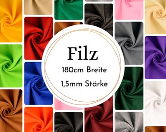 Felt fabrics (thin) 180 cm wide in various colors from 0.5 m (11.00/meter)