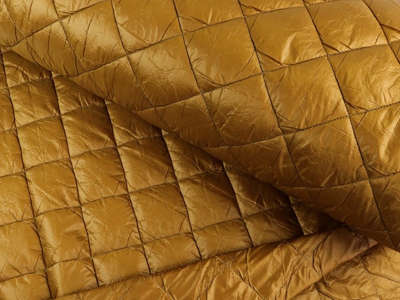 Stepper wattiert Jacken Steppstoff Rauten in Curry Gelb ab 0,5m