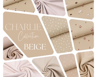 Tissu collection CHARLIE de couleur beige à partir de 0,5 m