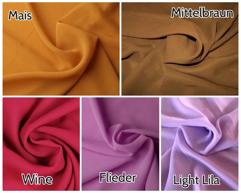 Chiffon Stoffe uni als Meterware, weich fallend, transparent, durchscheinend in 40 verschiedenen Farben 5,29/m zdjęcie 5