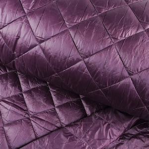 Stepper padded / jackets quilted fabric diamonds in plum purple from 0.5 m (24.00/meter)