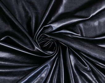 Foil jersey fabric stretch film in black from 0.5 m (16.00/meter)