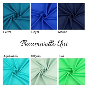 Cotton fabrics plain in 41 different colors from 0.5 m 7.50/meter image 6