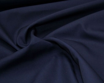 Fine gabardine clothing fabric in navy blue from 0.5 m (9.50/meter)