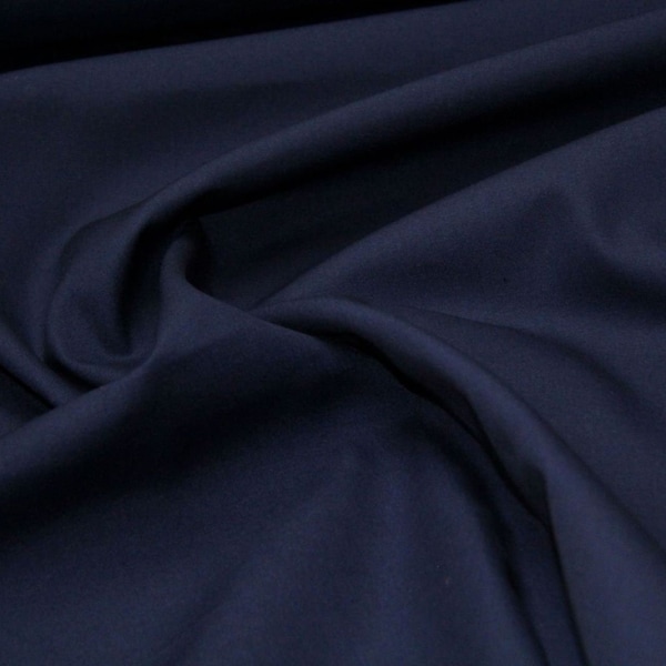 Tissu d'habillement gabardine fine bleu marine à partir de 0,5 m (9,50/mètre)