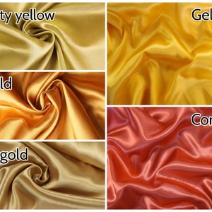 Tissus satinés unis soyeux, brillants vendus au mètre en 38 coloris différents 3,35/mètre image 5