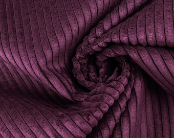 Cord velvet decoration and upholstery fabric in berry from 0.5 m (18.00/meter)