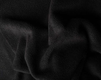 Fleece fabric anti-pilling cuddly soft plain colors in black from 0.5 m (9.00/meter)