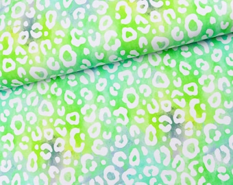 Zomersweatstof French terry Summer Love neon lime groen vanaf 0,5 m (20.00/meter)