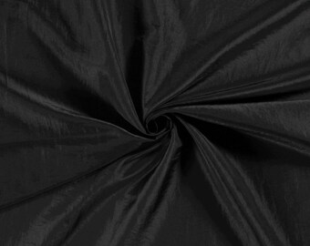 Tessuto in taffetà stropicciato NERO a partire da 0,5 m (9,00/metro)
