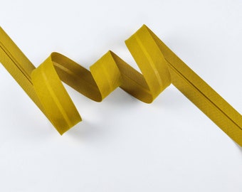 Bias binding / edging tape plain 3 cm wide made of cotton - polyester in curry yellow / sold by the meter (1.69/meter)