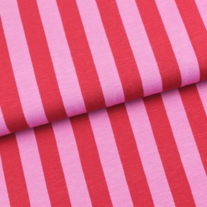 Happy Kollektion Viskosejersey Slub Stripes Streifen PINK ROT ab 0,5m (22,00EUR/m)