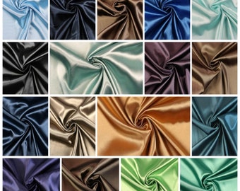Tessuto di fodera in raso, elastico, liscio, setoso, lucido, venduto al metro in 35 colori diversi (8,99/metro)