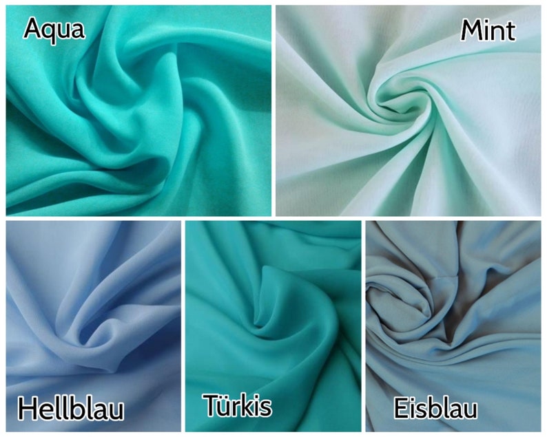 Plain chiffon fabrics sold by the meter, softly falling, transparent, translucent in 40 different colors 5.29/meter image 7