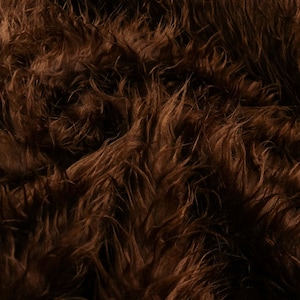 Shaggy fabric plush fur long-haired faux fur in brown from 0.5 m (20.00/meter)