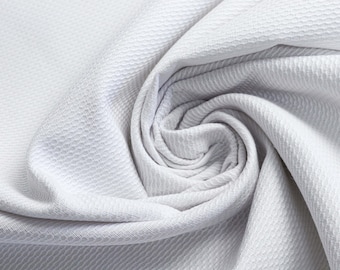 Piqué 100% cotton fabric with great structure in white from 0.5 m (15.00/meter)