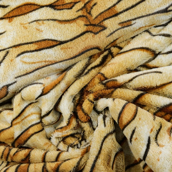 Tissu imitation fourrure peluche Africa Safari Tiger à partir de 0,5 m (12,00/mètre)