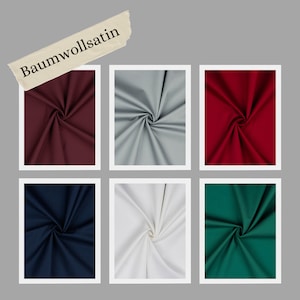 Cotton satin fabric in various colours from 0.5 m (13.90/meter)
