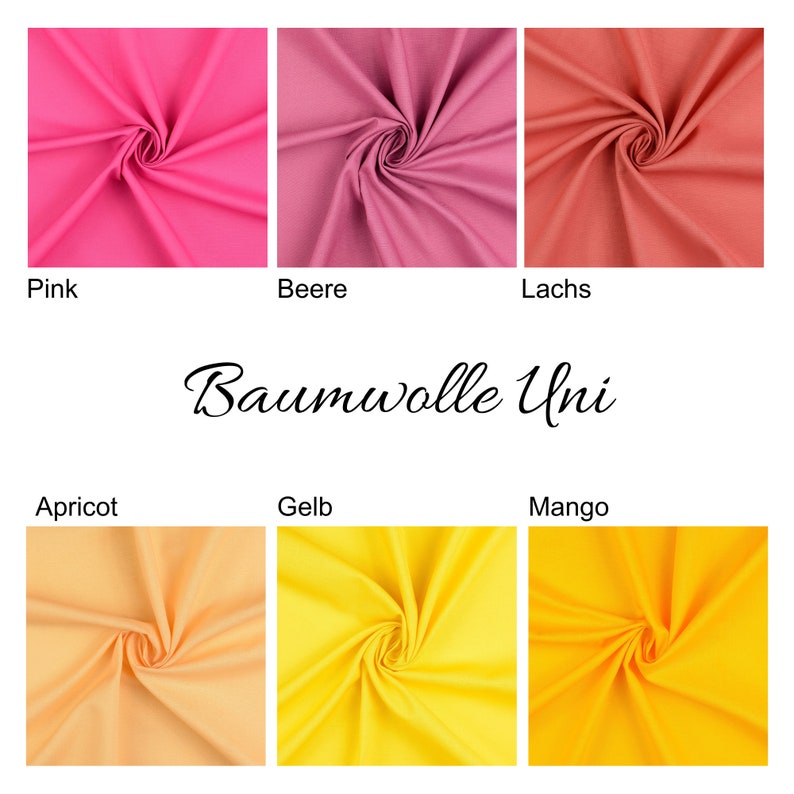 Cotton fabrics plain in 41 different colors from 0.5 m 7.50/meter image 3