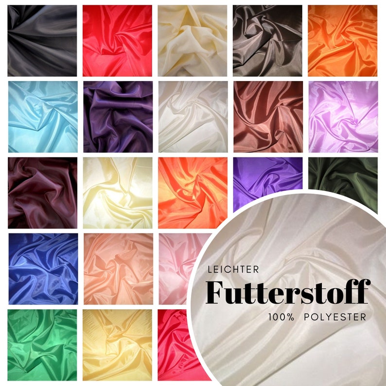 Futterstoff Polyester als Meterware in 29 verschiedenen Farben 1,99/m Bild 1