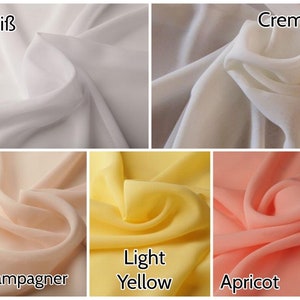 Plain chiffon fabrics sold by the meter, softly falling, transparent, translucent in 40 different colors 5.29/meter image 2