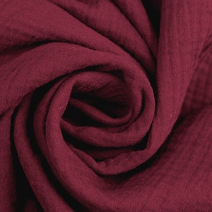 Muslin fabric Double Gauze Uni in Bordeaux from 0.5 m (10.00/meter)