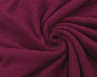 Sport fleece, microfleece, hat fleece fabric, pleasantly soft, solid color in dark berry, from 0.5 m (10.00/meter)