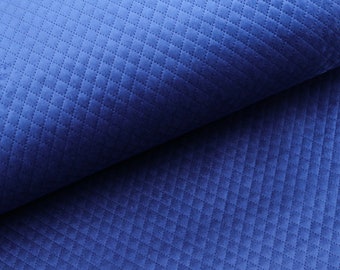 Tissu d'ameublement matelassé velouté, matelassé et rembourré Tschenstoff Tokyo en bleu foncé à partir de 0,5 m (22,00/mètre)