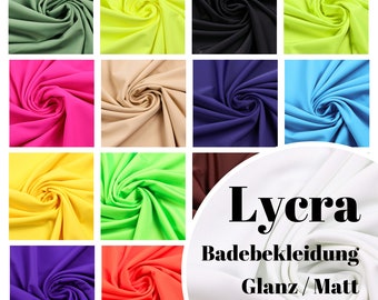 Lycra Badebekleidung Stoff in Matt und Glanz in verschiedenen Farben ab 0,5m (14,00/m)