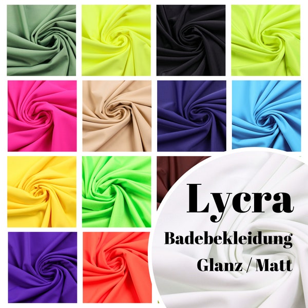 Lycra Badebekleidung Stoff in Matt und Glanz in verschiedenen Farben ab 0,5m (14,00/m)