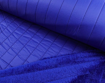 Quilted quilted / jacket quilted fabric lengthways with cuddly inside in dark blue from 0.5 m (18.00/meter)