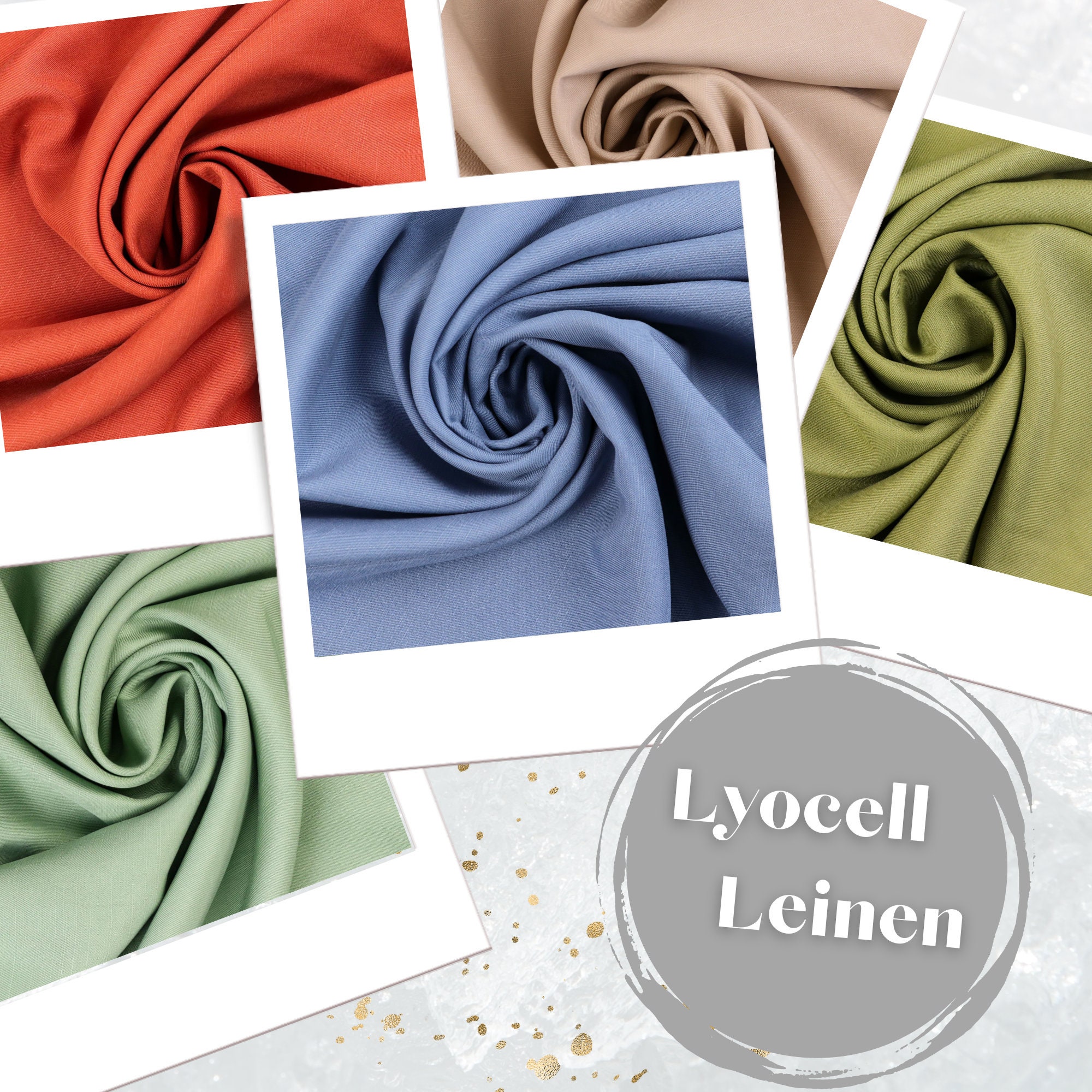 SALE - Sanded Lyocell twill fabric - Tencel - Lenzing - Green - 1.55m