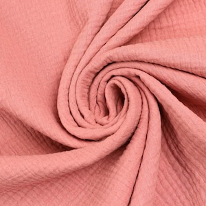 Tela de muselina Double Gauze Uni en color CORAL desde 0,5 m (10,00/metro)