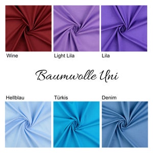 Cotton fabrics plain in 41 different colors from 0.5 m 7.50/meter image 5