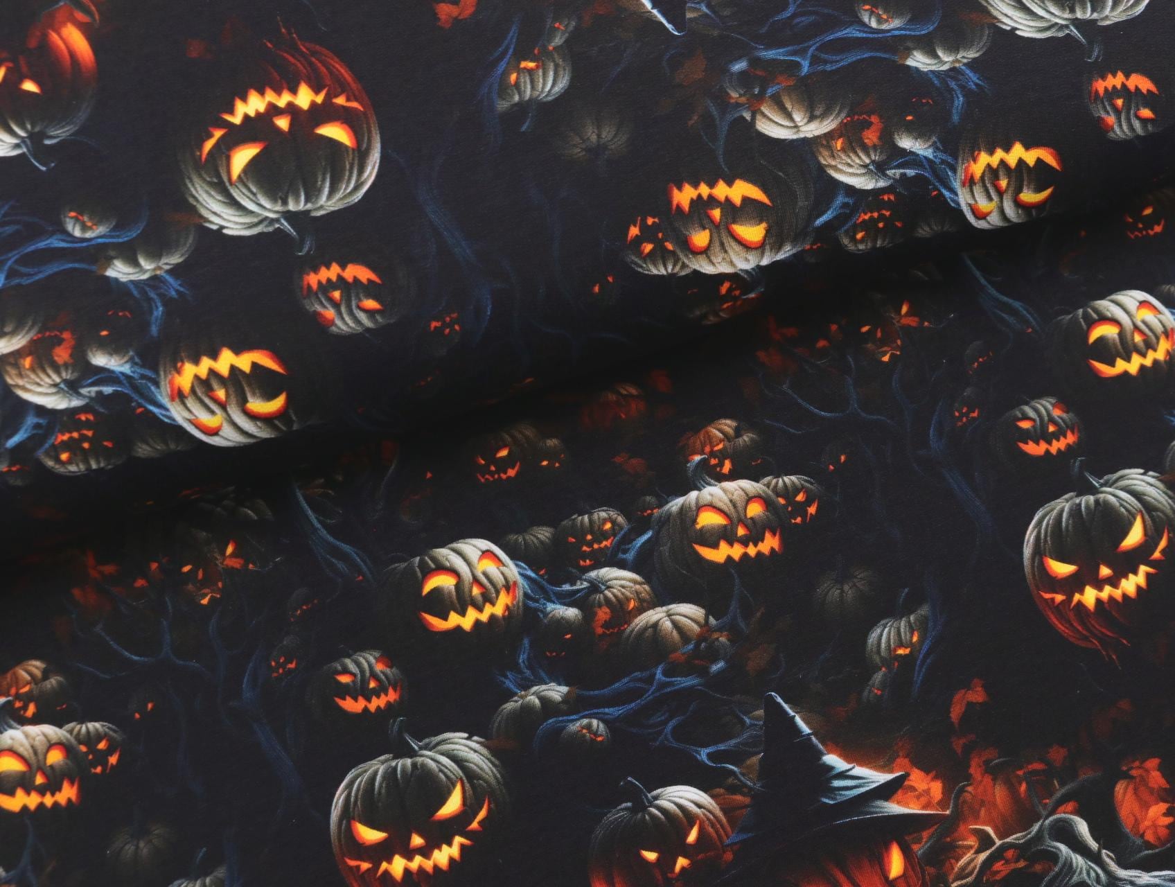 Pumpkin Halloween Stoffe French Terry Summer Sweat Fabric