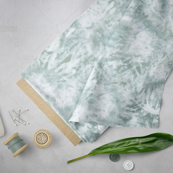 Viskose Javanaise "Hilde" Tie Dye Batik Soft Patinagrün ab 0,5m (14,98/m)