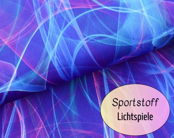 Sportswear Sportstoff Franzi Lichtspiele Lila Blau auf Indigo ab 0,5m (18,00/m)