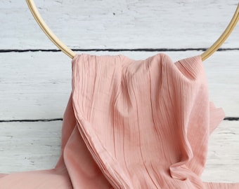 Cotton fabric crinkle in old pink from 0.5 m (9.00/meter)