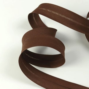 Bias binding / edging tape plain 3 cm wide made of cotton - polyester in chocolate / sold by the meter (1.39/meter)