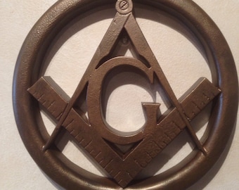 Masonic Square and Compass Wall Relief