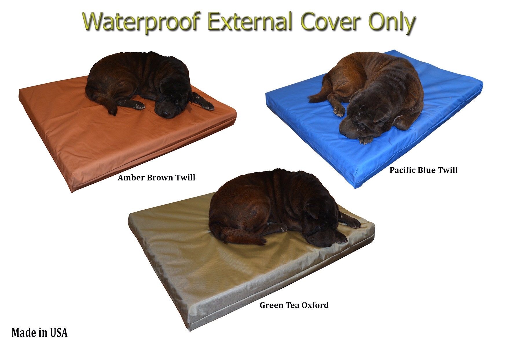  POMER Dog Bed Cover,44inch Waterproof Bed Covers for Dog/Cat  Replacement Washable Chew Proof Pet Bed Pillow Duvet Cover with Zipper -  44 Lx 32 W x 4 H : Pet