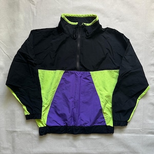 Vintage 90s Active Elements Color Block Half Zip Windbreaker Womens Medium
