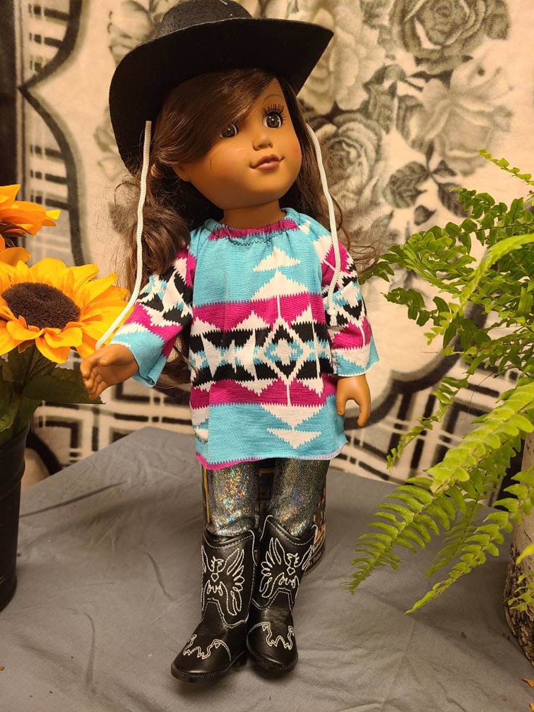 Doll Clothes Gift Set, Cowgirl Doll, Western Doll Clothes, Girls Gift