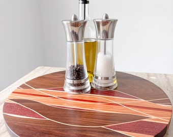 Lazy Susan - Solid Wood Inlay Pattern