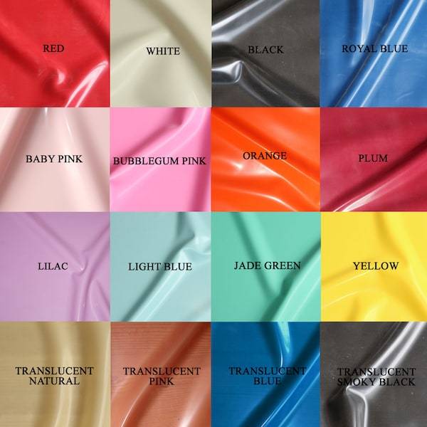 Sheet Latex/Rubber by Continuous Metre, Qtr or Half Metre - 1m Width, 0.25mm Gauge - Main Colours - UK SELLER