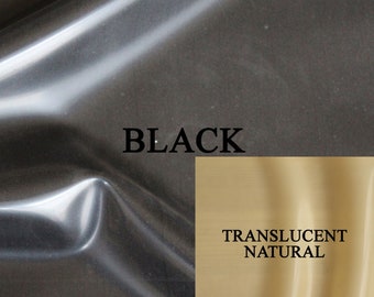 0.70mm Sheet Latex/Rubber by Continuous Metre, Qtr or Half Metre - 1m Width - Black & Translucent Natural UK SELLER