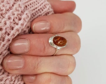 Ring Ø16.5 mm, Ø19 mm Natural Baltic Amber Sterling Silver