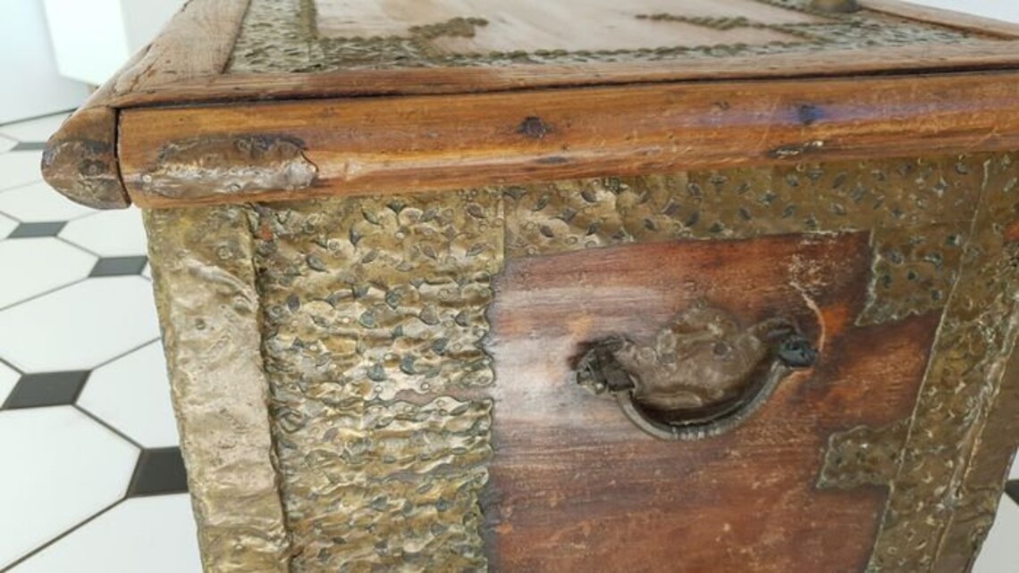 Rare Antique Omani African Zanzibar Chest Brassmounted Early Etsy