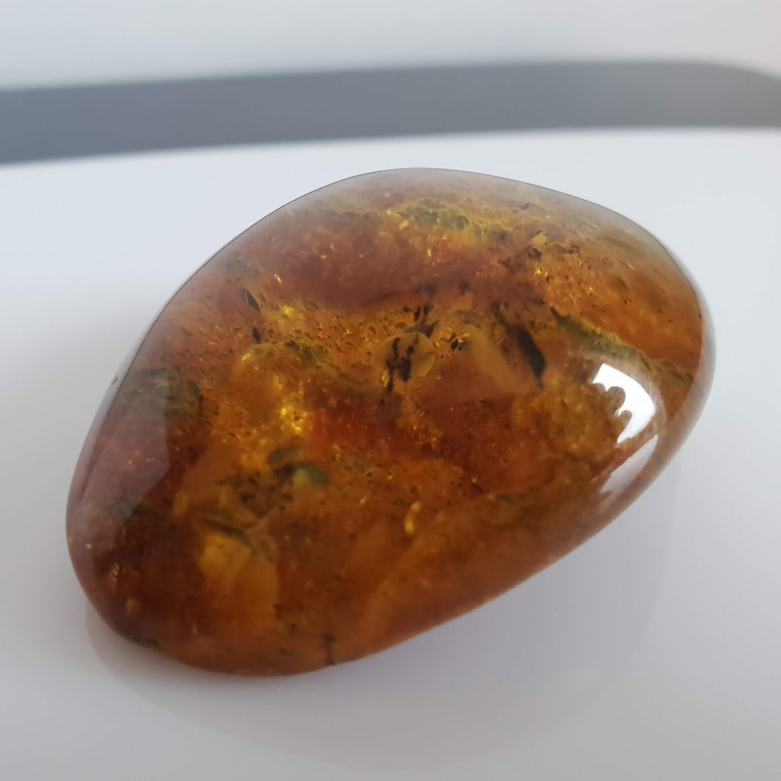Genuine Natural Baltic Amber Stone Polished Inclusion Weight 19 G No ...